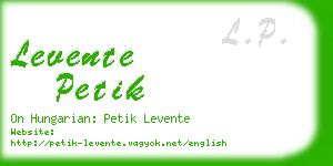 levente petik business card